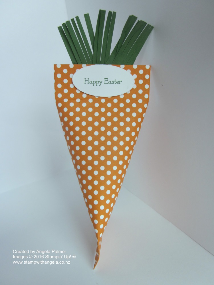 Carrot shaped Easter treat bag front view