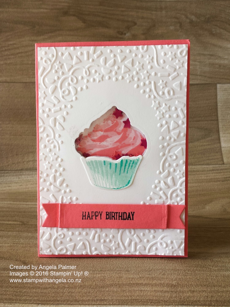 Sweet Cupcake Shaker Card in Flirty Flamingo