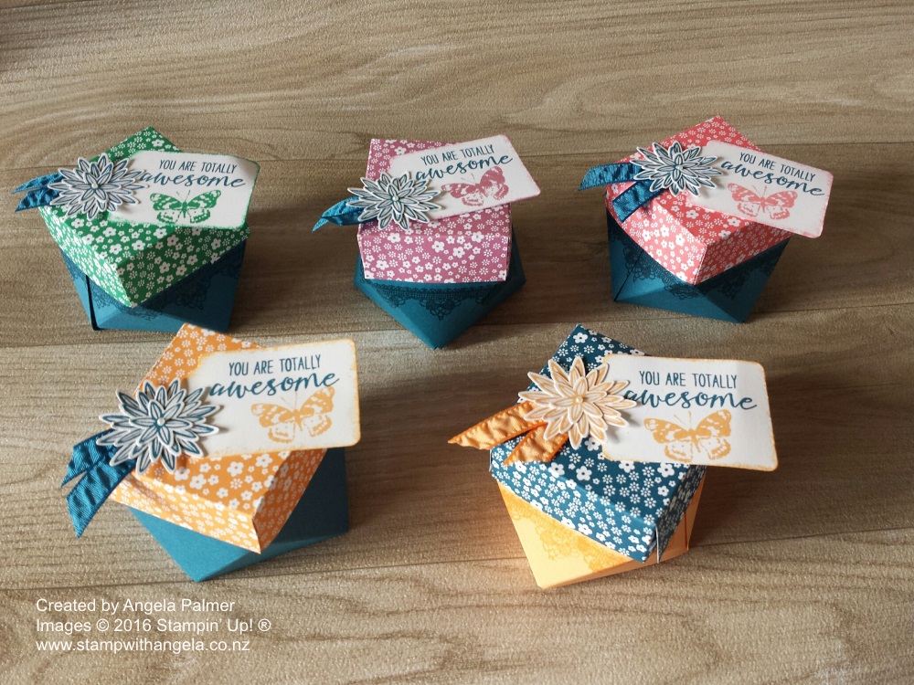 Diamond Shaped Boxes, Gift Box Punch Board, Coordination, Grateful Bunch