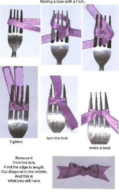 Tying a bow with a fork