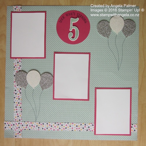 Number of Years and Balloon Celebration Scrapbook page, balloon scrapbook page