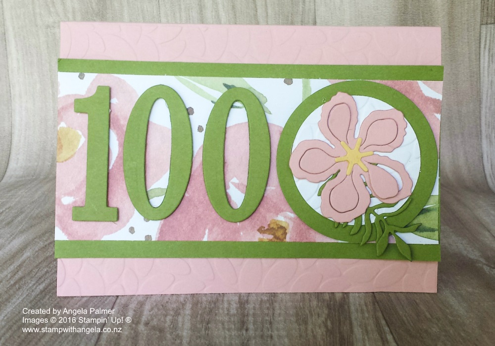 unique handmade 100th birthday card, botanical builder, number of years