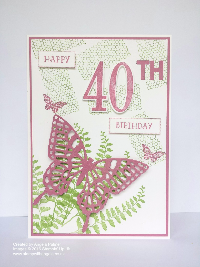 40th birthday card, butterfly basics, number of years