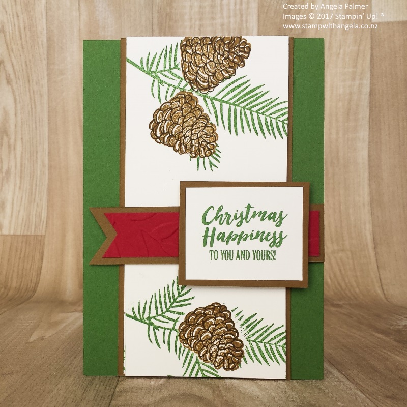 Two way fold card Christmas Happiness front