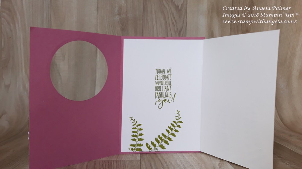 Inside of card with fronds