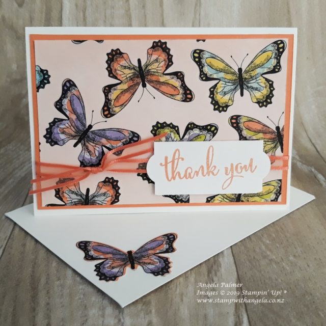 butterfly thank you cards, Calypso Coral