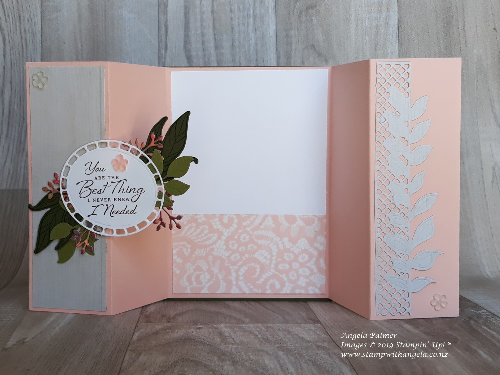 Floral Romance Double Gate Fold Card - open