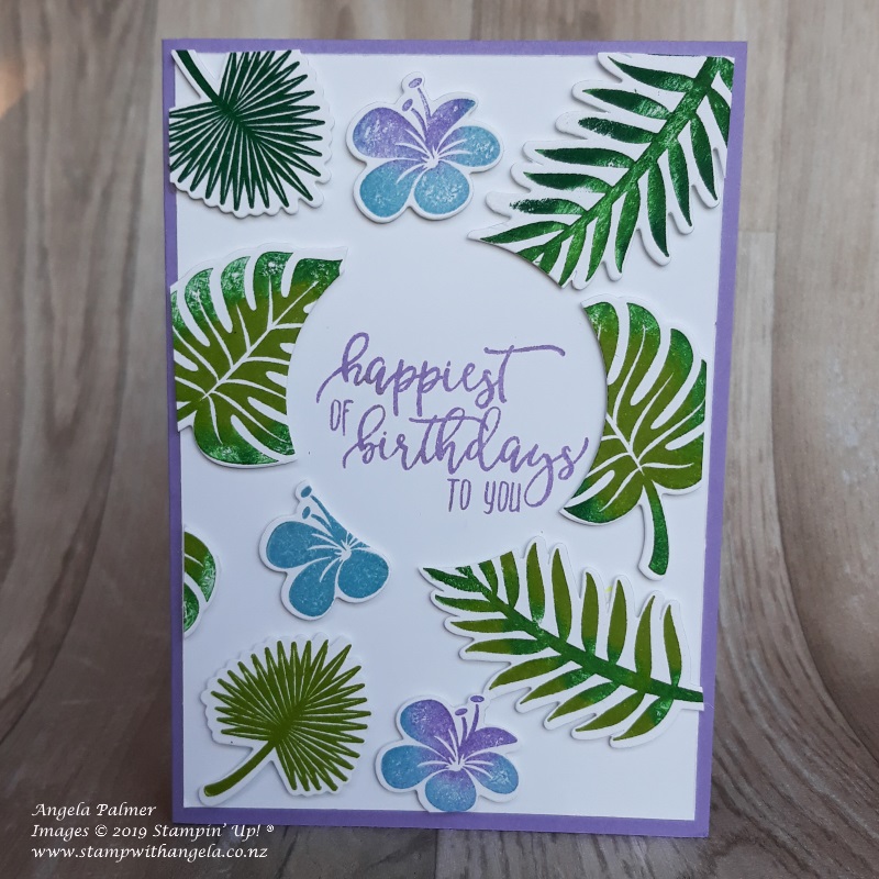 Two-toned stamping, Floating Frame Technique, Tropcial Chic