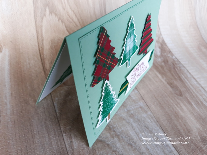 Perfectly Plaid, Christmas Tree Card side view