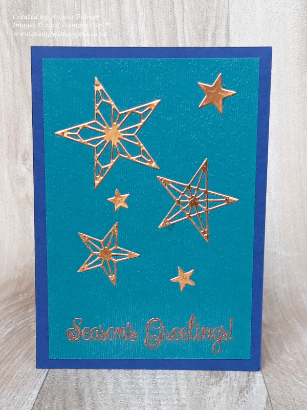 Star Christmas Card, cooper stars