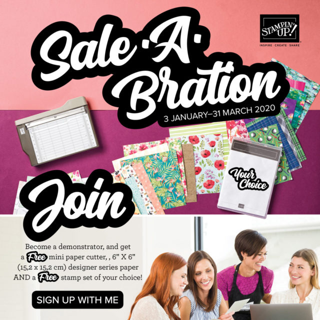 join during sale-a-bration, become a stampin' up demonstrator