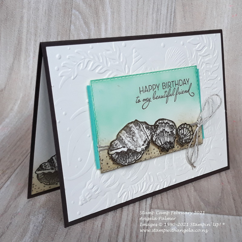 textured seashells card