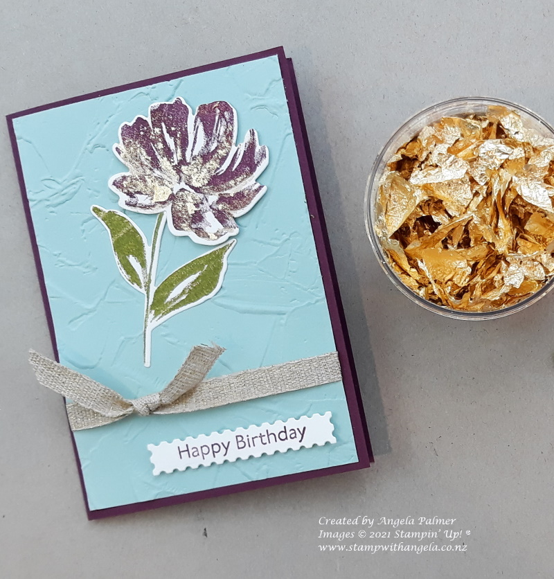 flower card with gilded leafing