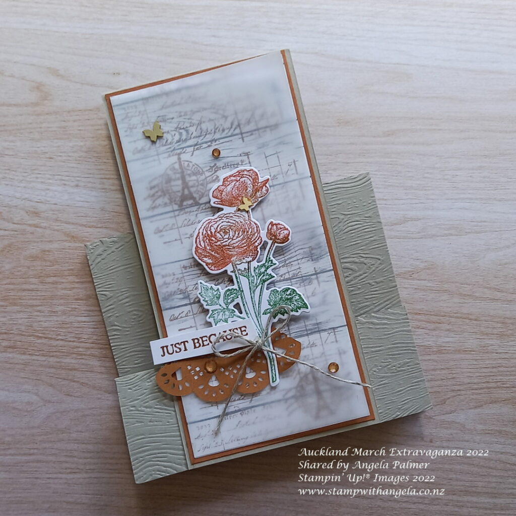 Ranunculus Romance easy stepper card flat 
