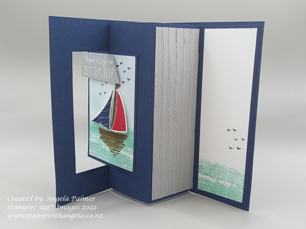 Sailboat Pop Out Swing Card inside