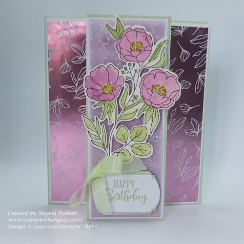 Triple Panel Card, Fresh Cut Flowers, Fresh Freesia